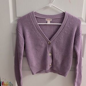 kids purple button sweater medium cat & jack